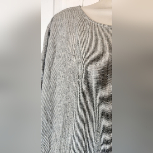 Eileen Fisher Free Size Linen Cotton Gray Short Sleeve Dress With Pockets - Picture 2 of 7